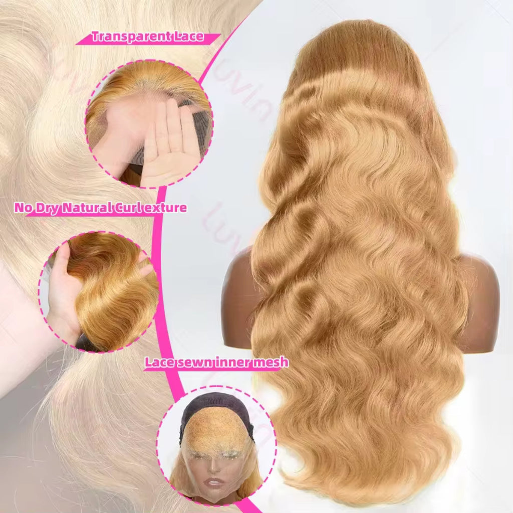 100% Human Hair 28 Inches Body Wave #27 Honey Blonde