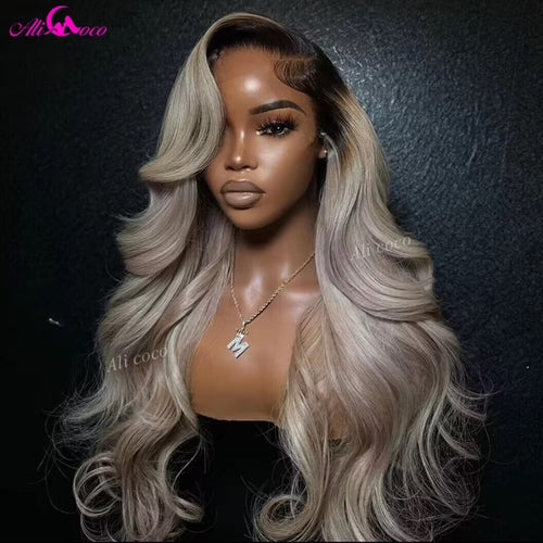 28 INCHES Ash Blonde Human Hair Wig 13*6