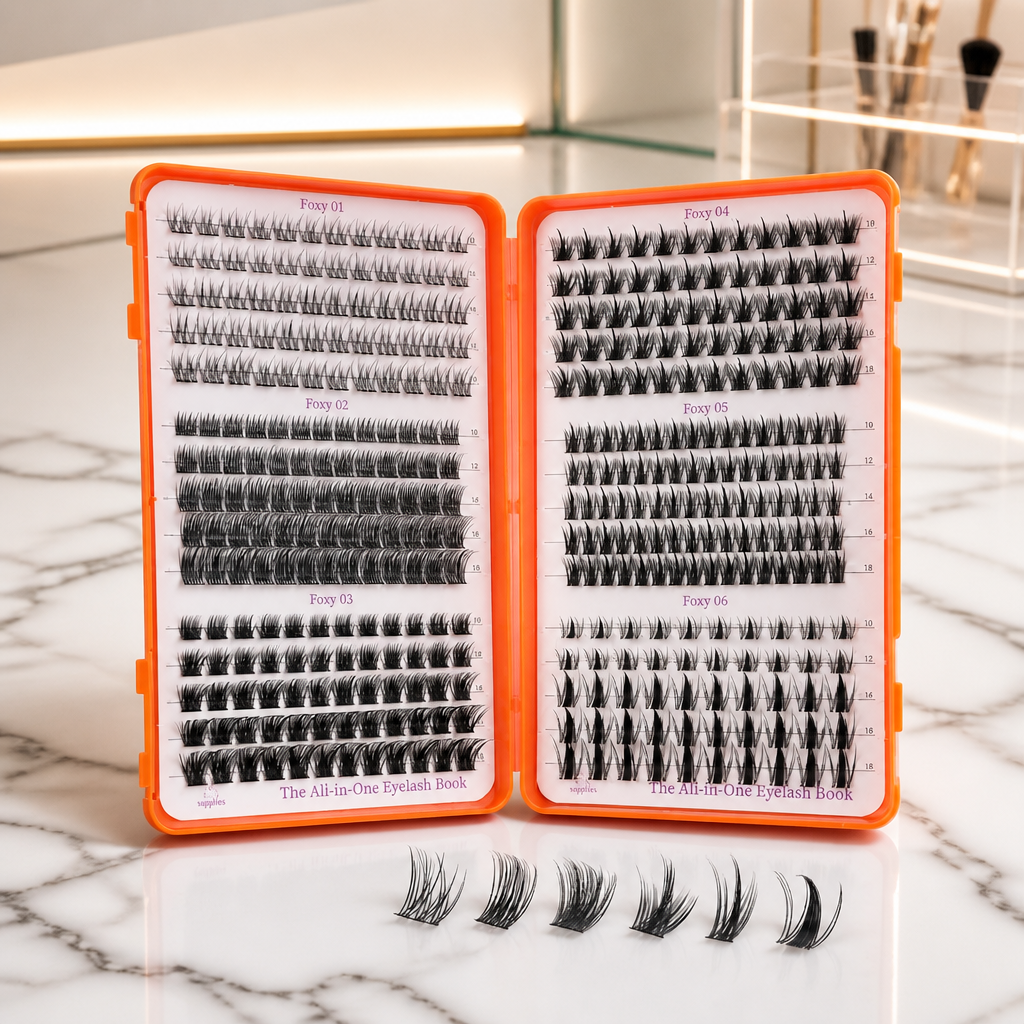 375Pcs Fairy Lash Clusters Kit wet look Ultra thin