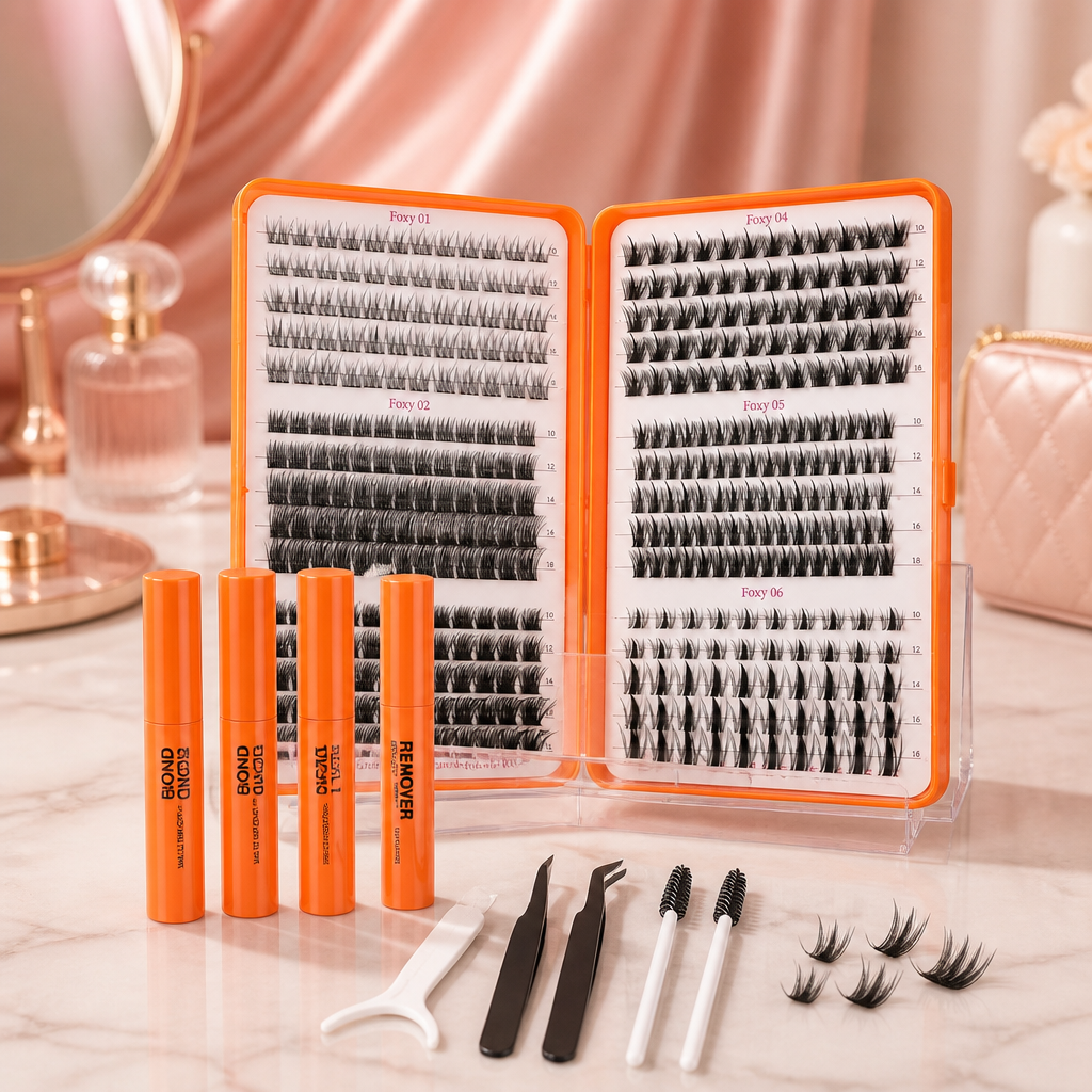 375Pcs Fairy Lash Clusters Kit wet look Ultra thin