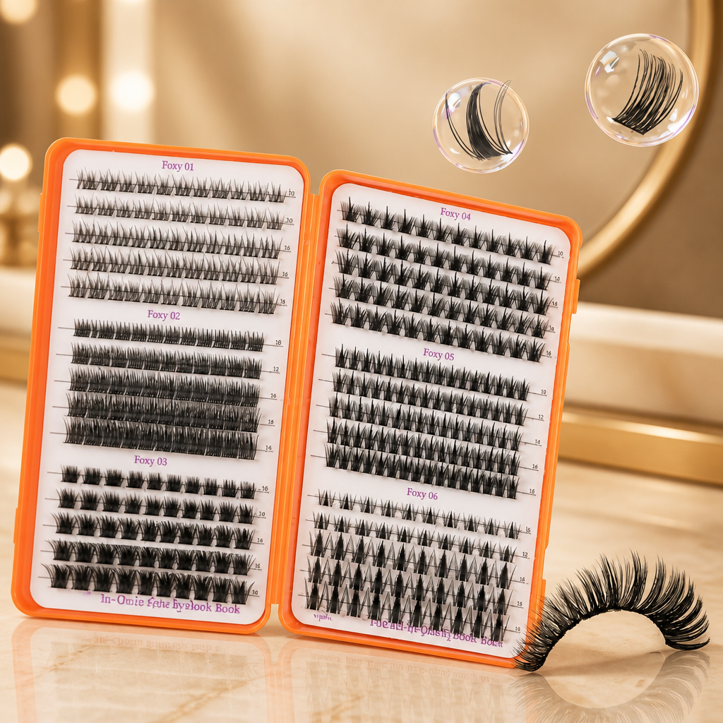 375Pcs Fairy Lash Clusters Kit wet look Ultra thin