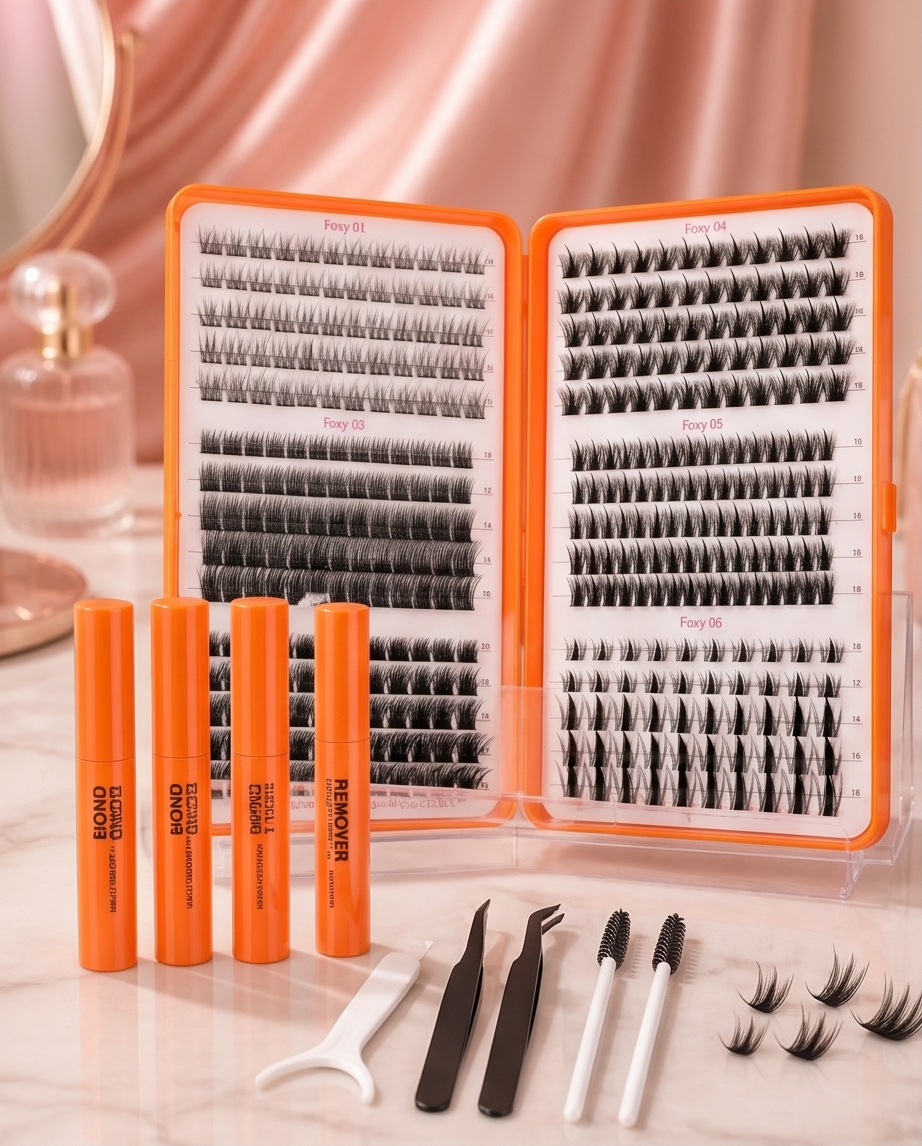 375Pcs Fairy Lash Clusters Kit wet look Ultra thin
