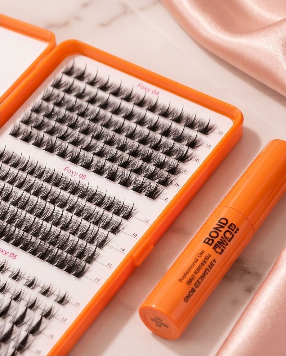 375Pcs Fairy Lash Clusters Kit wet look Ultra thin
