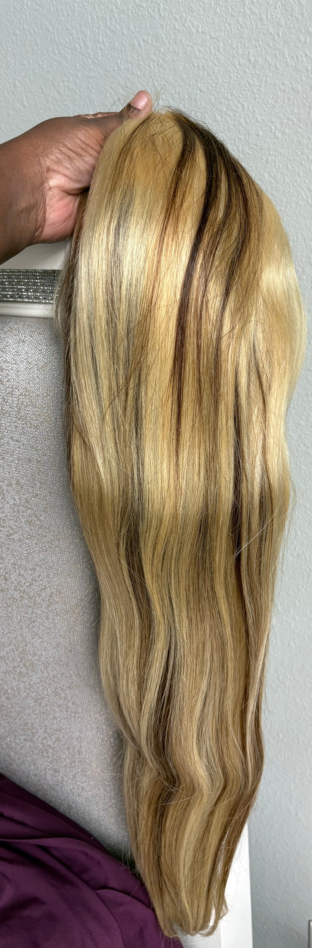 30 inches blonde straight wig