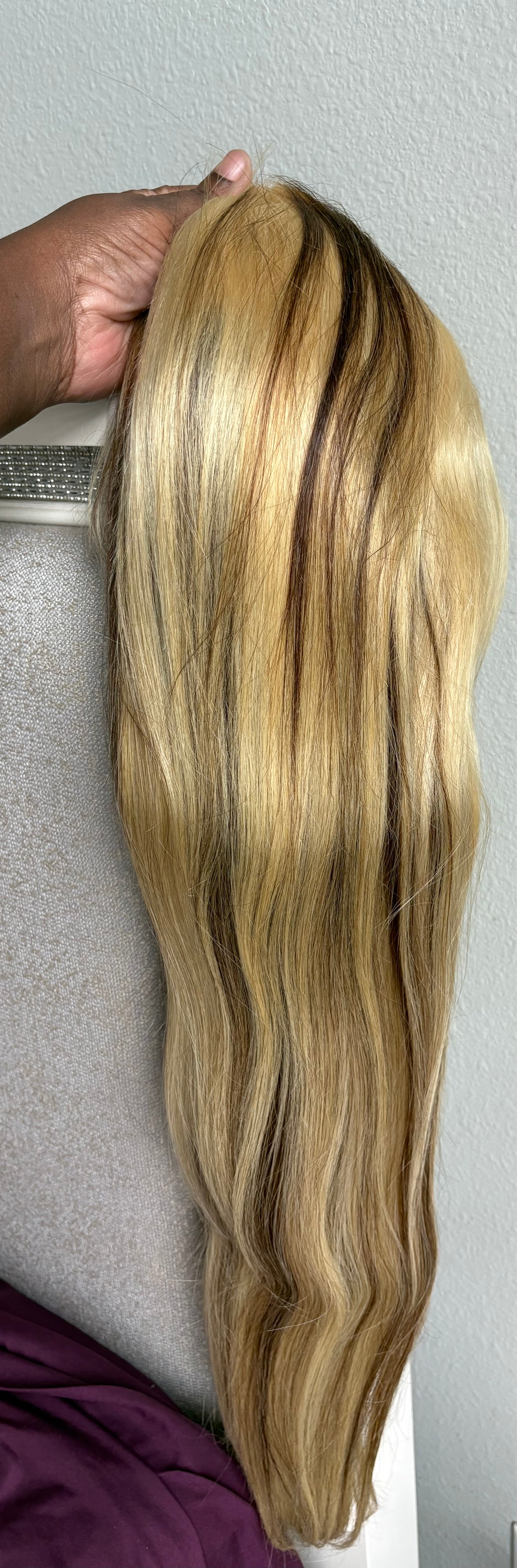 30 inches blonde straight wig