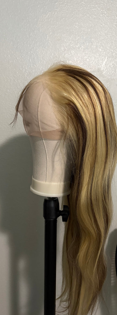 30 inches blonde straight wig