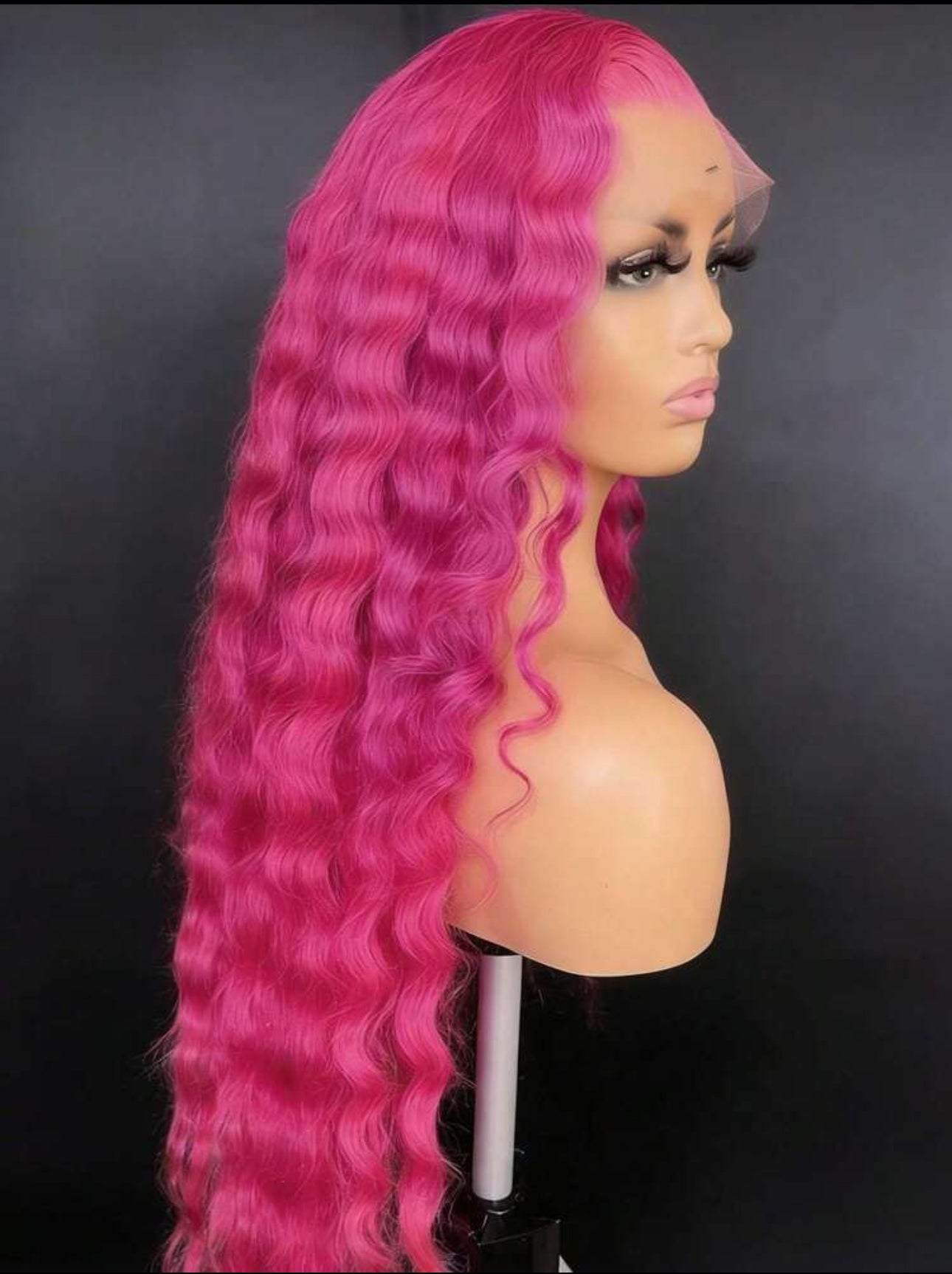 44 inches Dragon Fruit high Quality Deep Wave Human Hair Wig 200 density prepluck