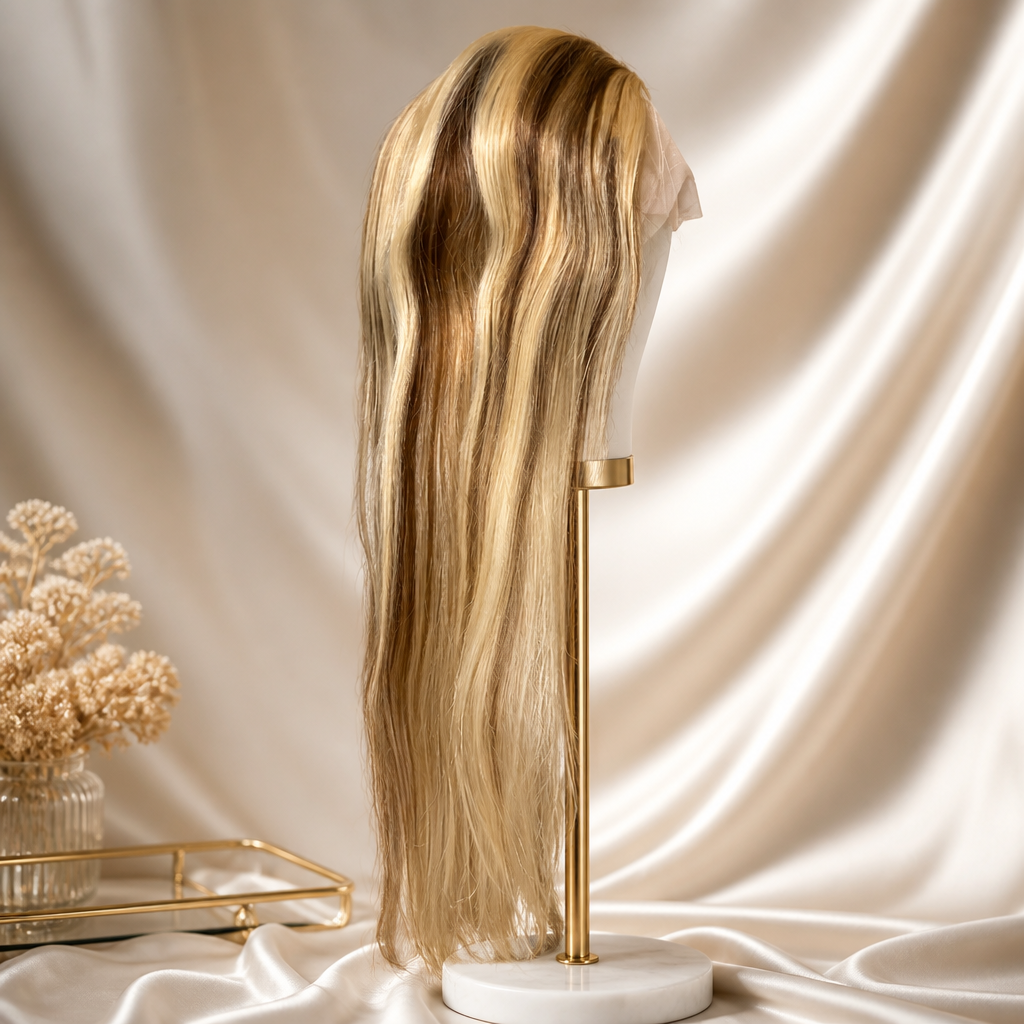 30 inches blonde straight wig