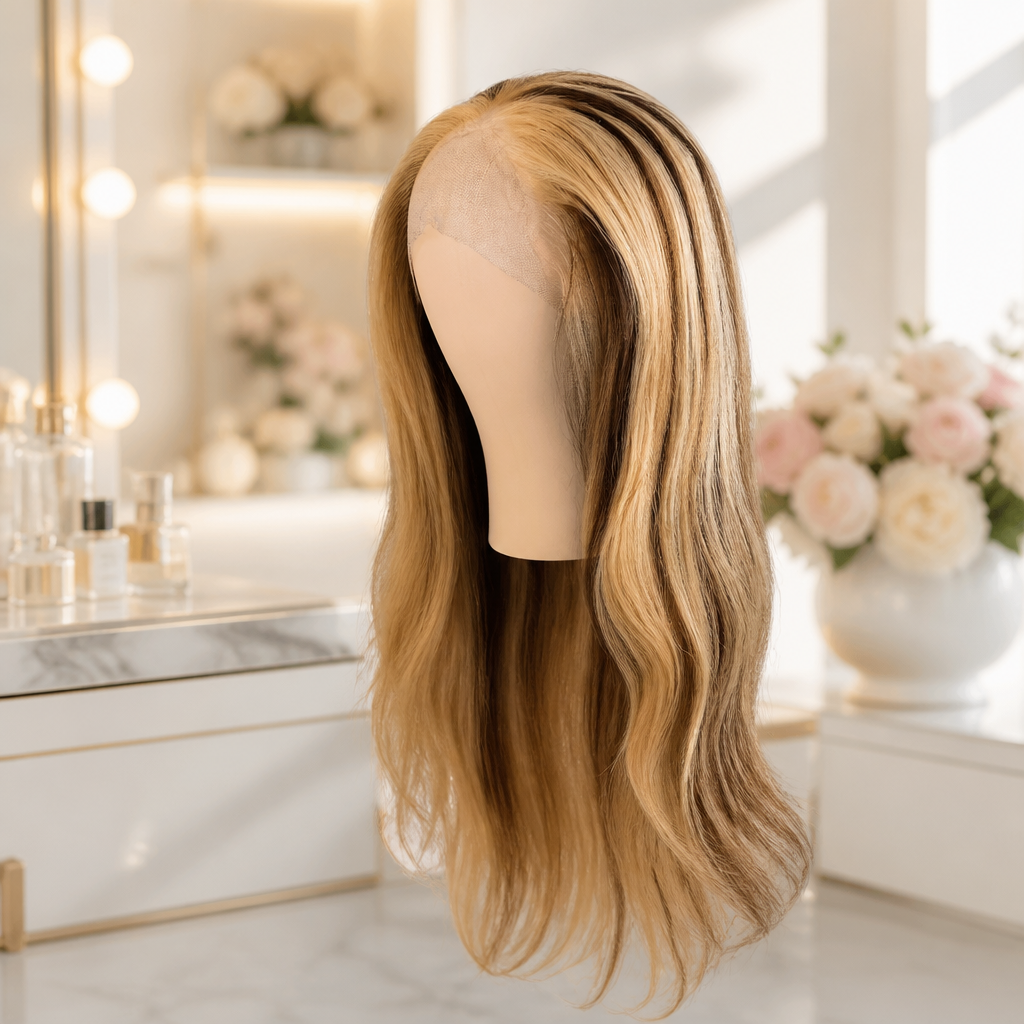 30 inches blonde straight wig