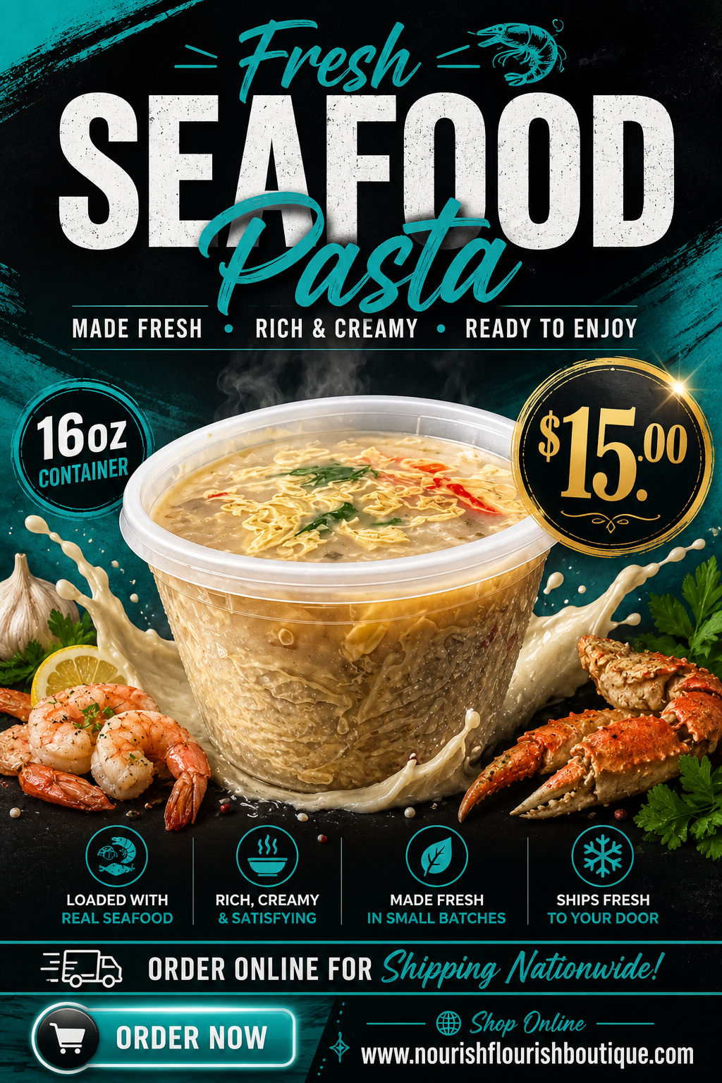 Bold fresh Flavored Seafood Pasta