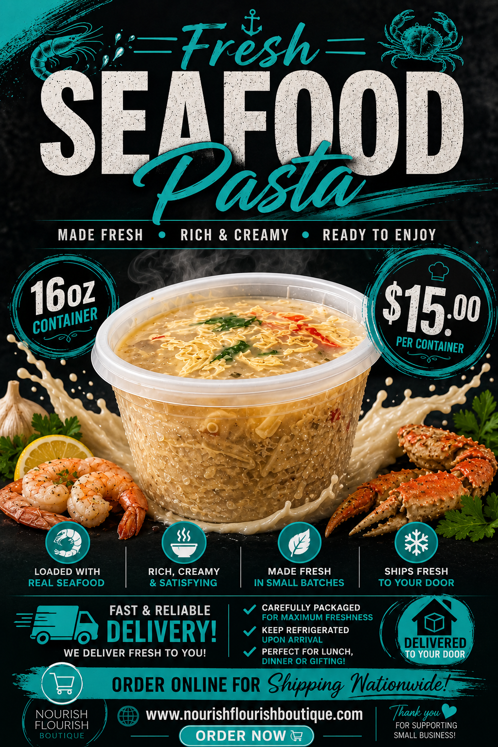 Bold fresh Flavored Seafood Pasta