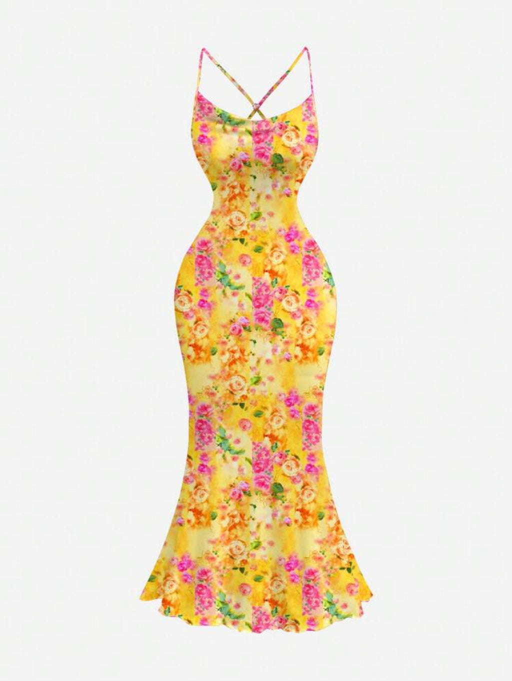 Floral Print Neck Backless Dress Summer Holiday, Vacation, Boho Chic Sexy Summer Dresses