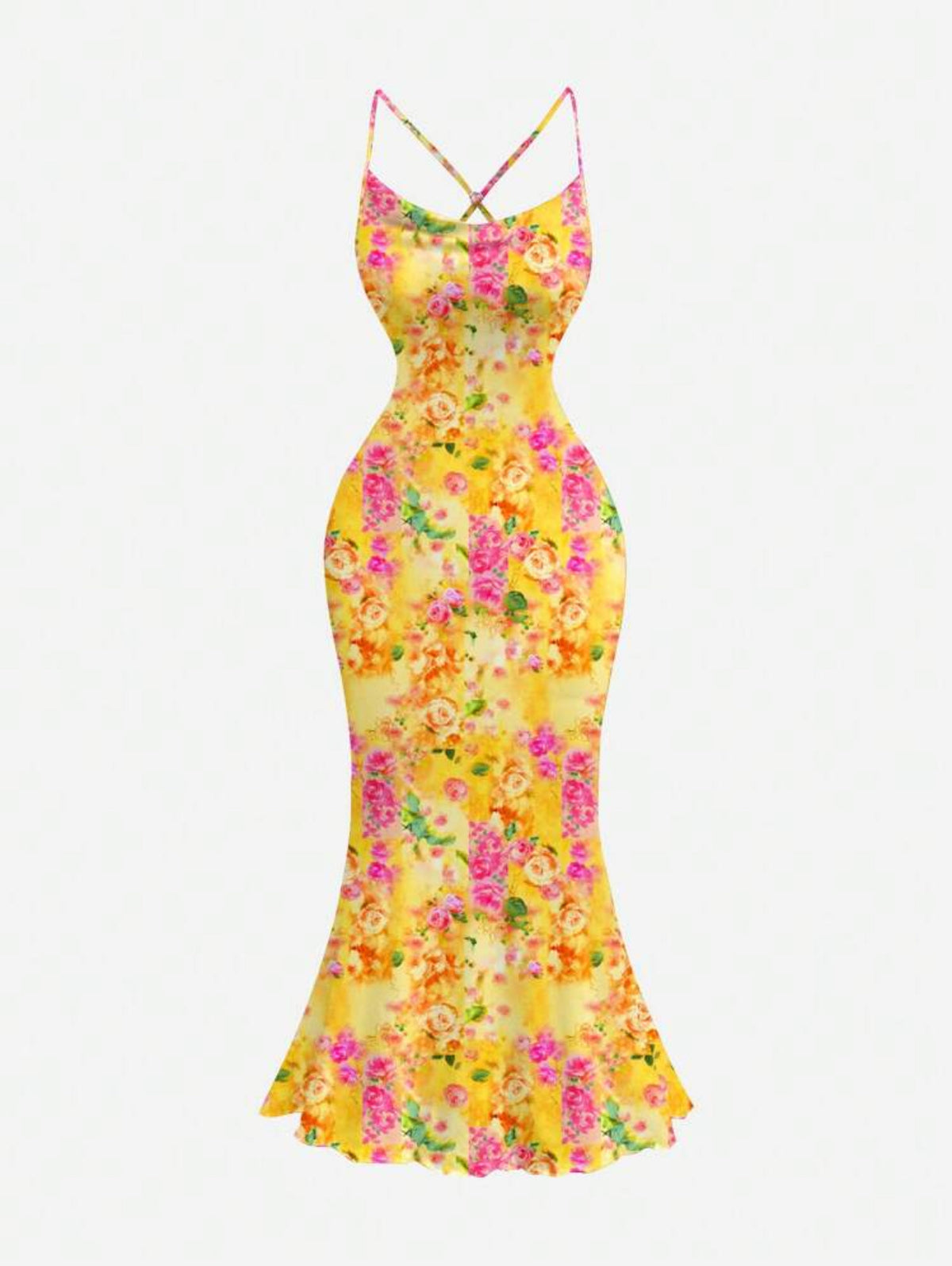 Floral Print Neck Backless Dress Summer Holiday, Vacation, Boho Chic Sexy Summer Dresses