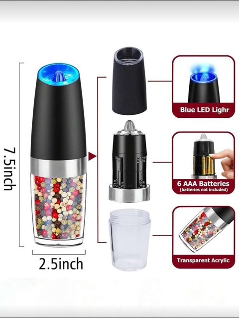 Gravity Electric Salt & Pepper Grinder Set
