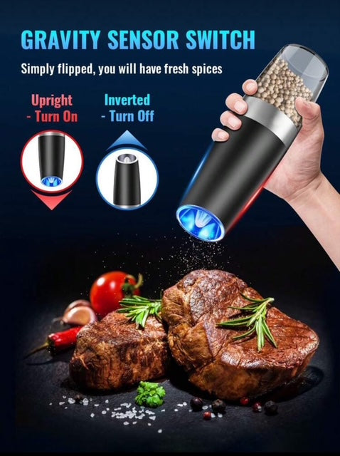 Gravity Electric Salt & Pepper Grinder Set